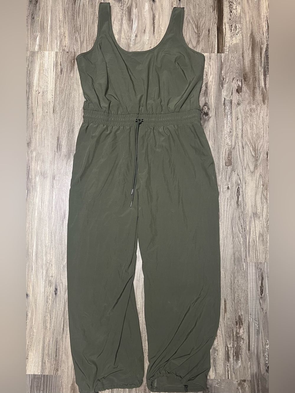 Abercrombie & Fitch Olive Green Traveler Jumpsuit XL Active Drawstring
